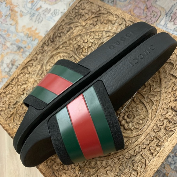 Gucci Web Slides Men’s Sandals Size 10 - Picture 7 of 15